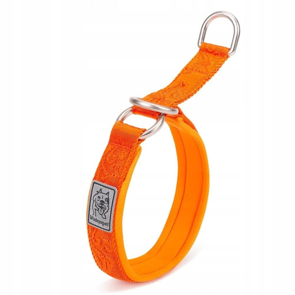 Sturdy Winhyepet ORANGE S Semi-Clamp Dog Collar