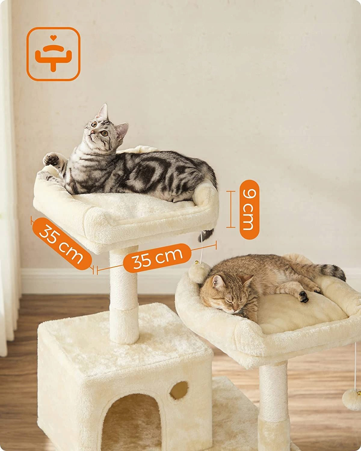 Sturdy scratching post cat house tower bed cave posts sisal beige Trade name PCT15BE