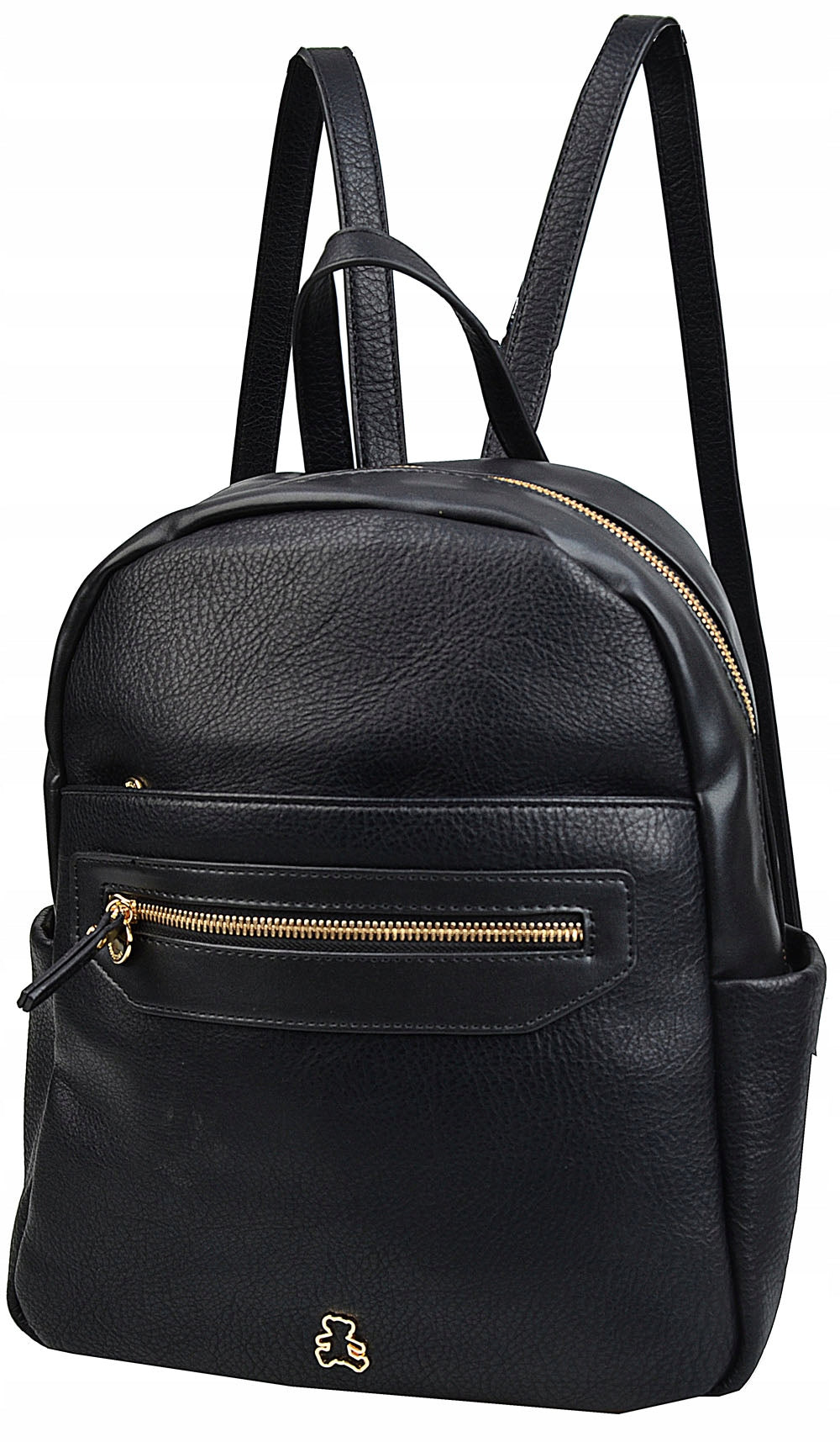 Stylish Black Backpack Women's Backpack Lulu Castagnette ECO LEATHER Bear Brand Lulu Castagnette