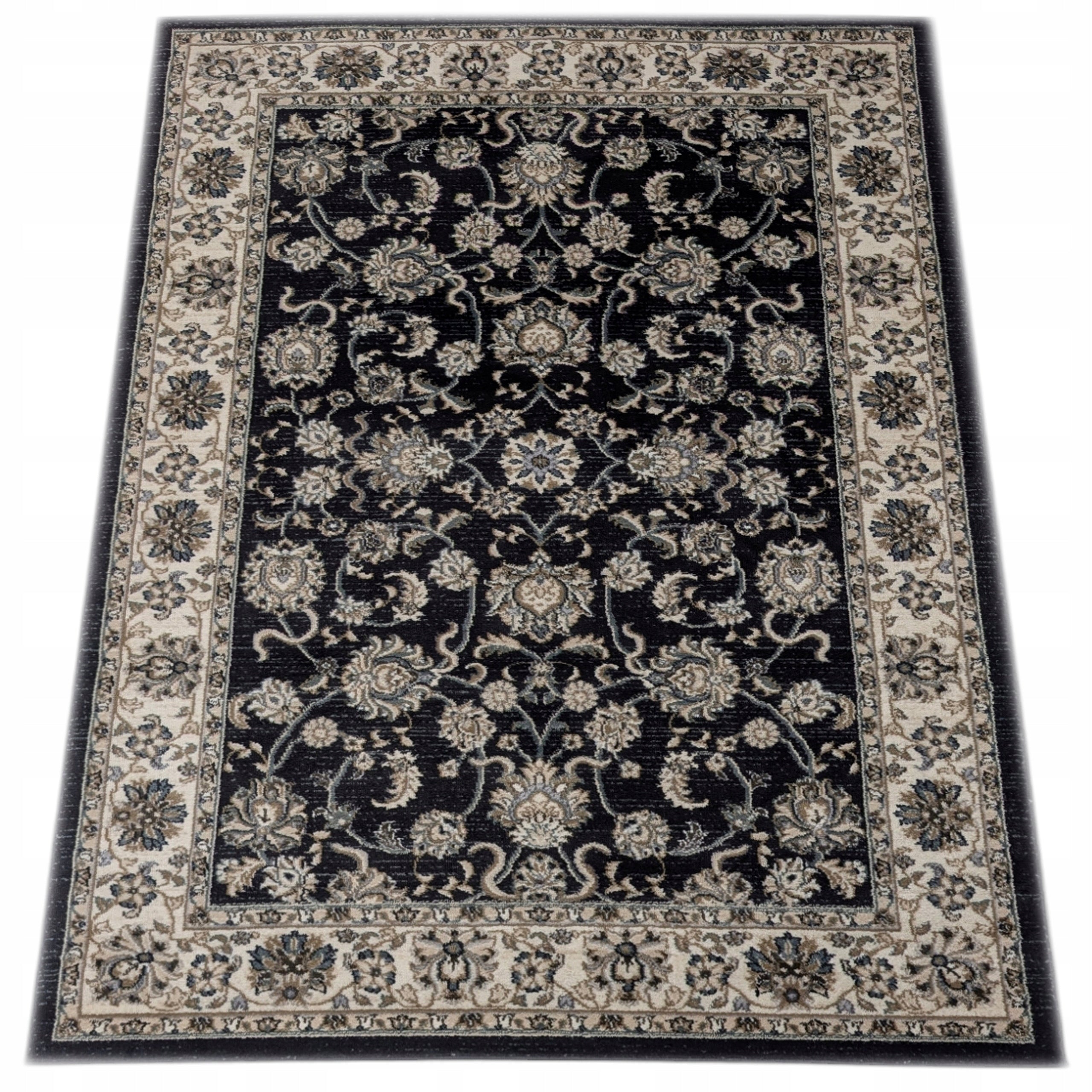 Stylish Carpet for Living Room Bedroom Persian Pattern Anthracite Dark Grey 80x150cm