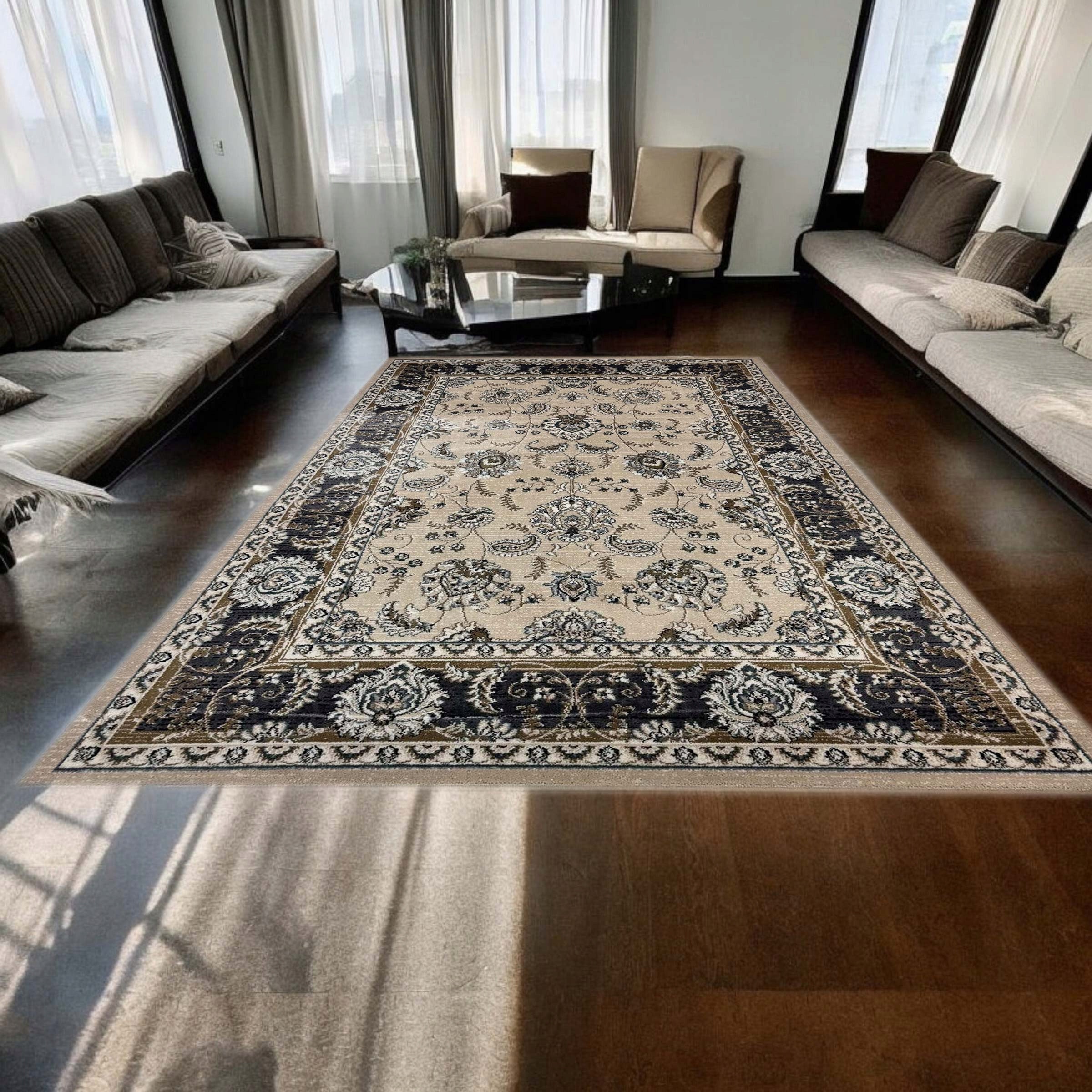 Stylish Carpet for Living Room Bedroom Persian Pattern Brown Beige 1,6x2,2 m Manufacturer code K474B COLORADO CHU LIGHT BEIGE