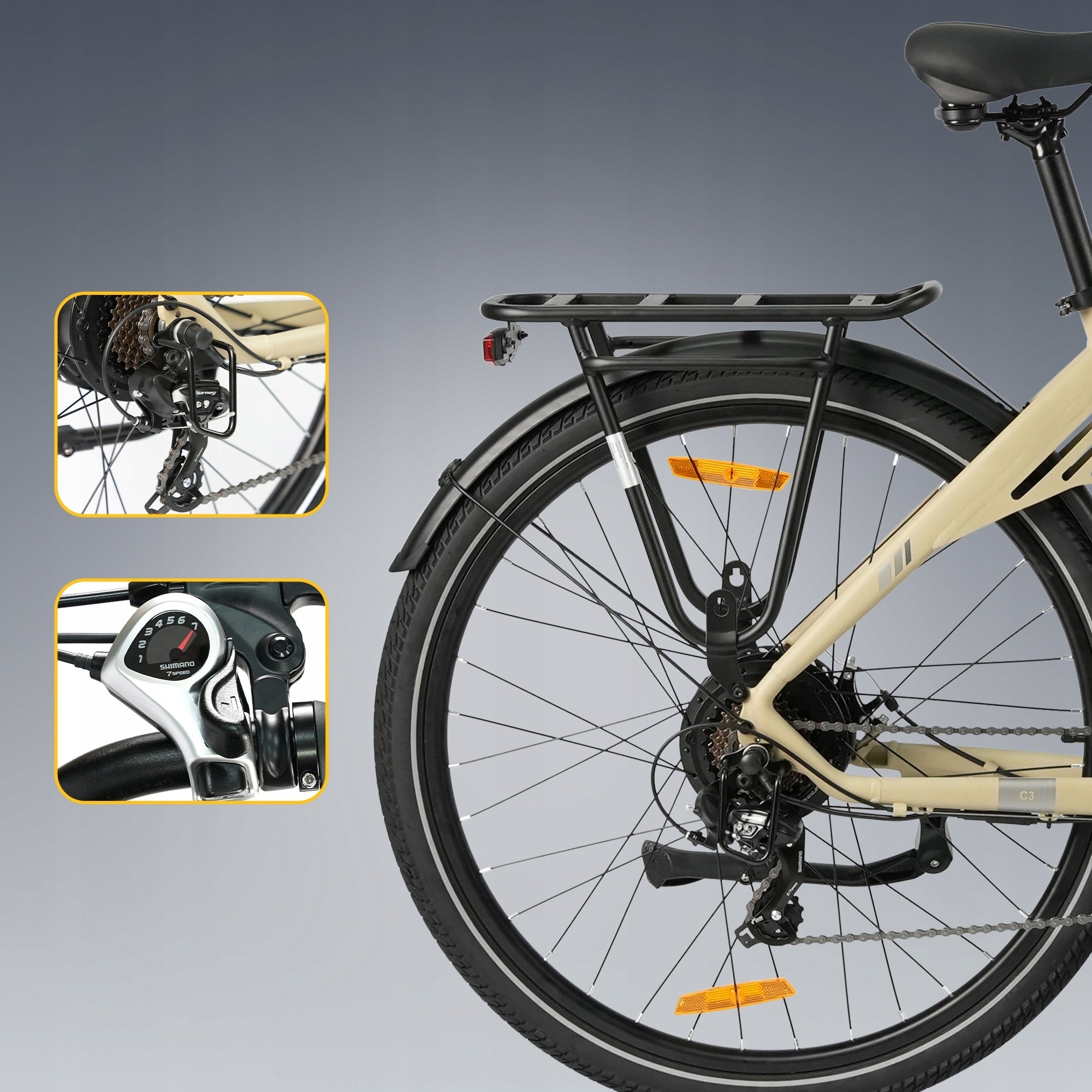 Stylish Electric Bikes TTGO C3 SE 250W 18Ah 25KM/H 120KM 52Nm 28"*2.0" Maximum rated power electric bike (under 250W)
