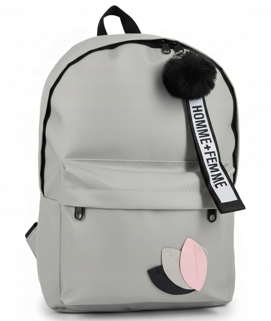Stylish city school backpack for children and teenagers grey school