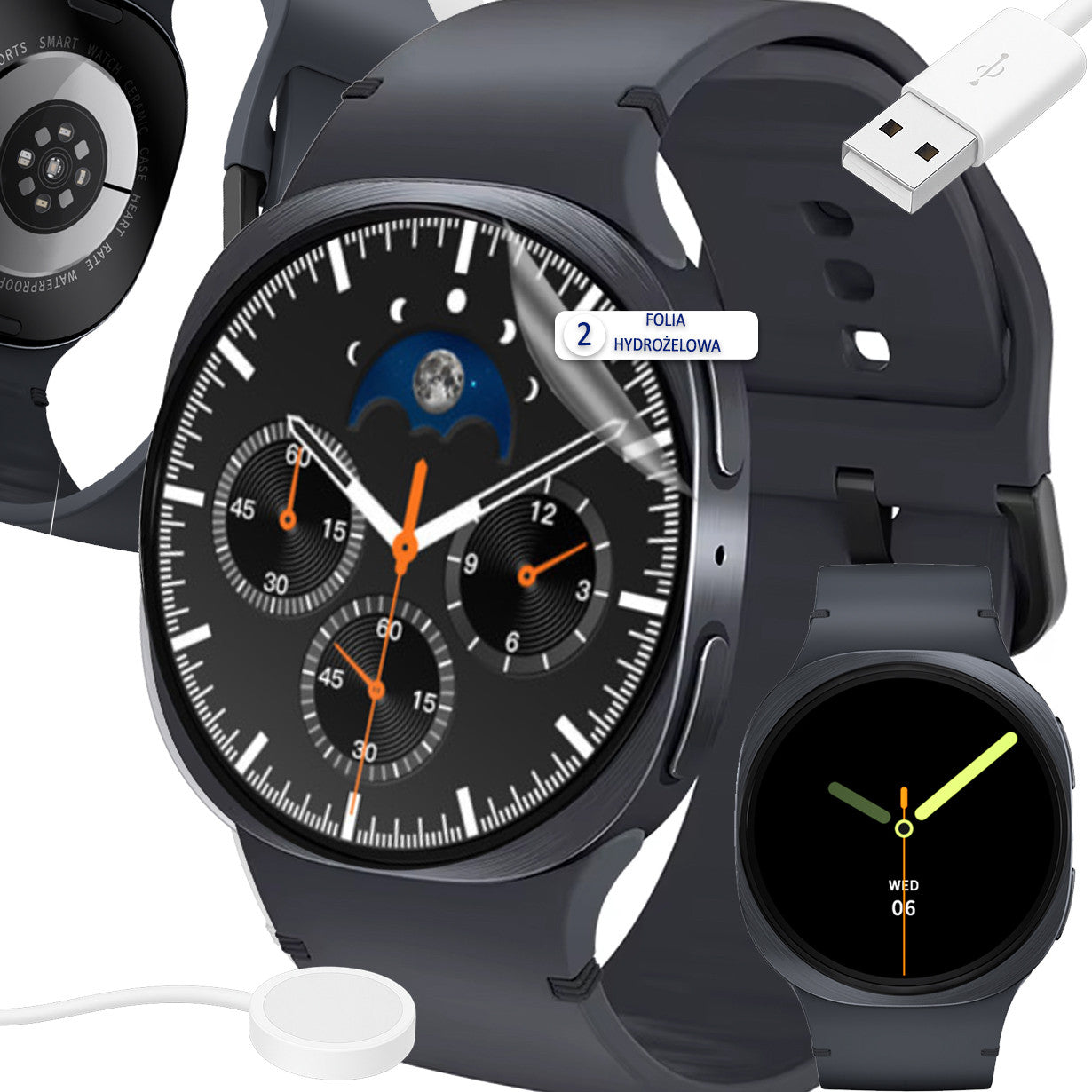 Stylish smartwatch men's and women's pressure pulse steps HD screen