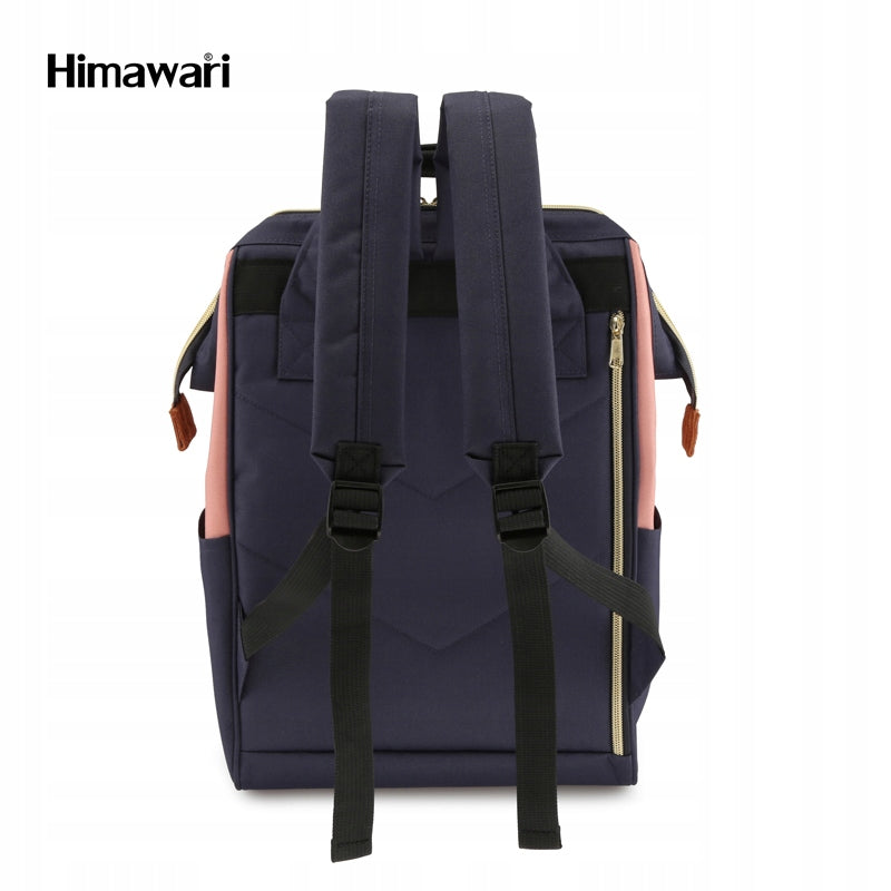 Stylish women's backpack Himawari navy blue-pink waterproof roomy Brand Himawari