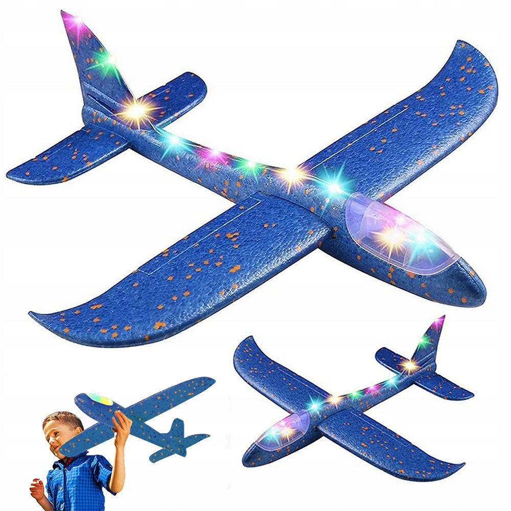 Styrofoam plane 47cm super fun led blue durable Brand Rozz