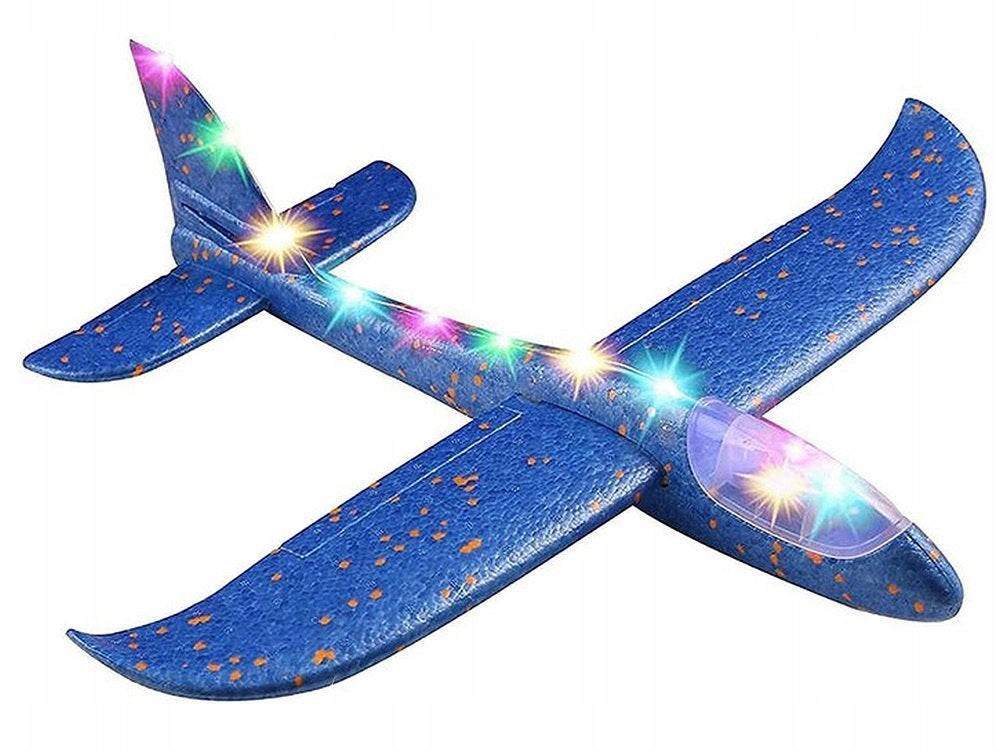 Styrofoam plane 47cm super fun led blue durable