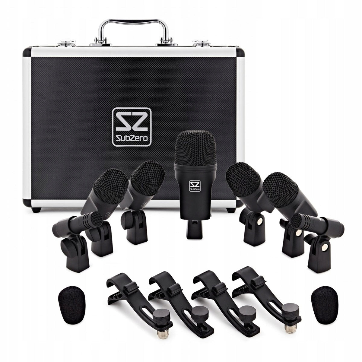 SubZero 7-Piece Drum Microphone Set with Case and Clamps