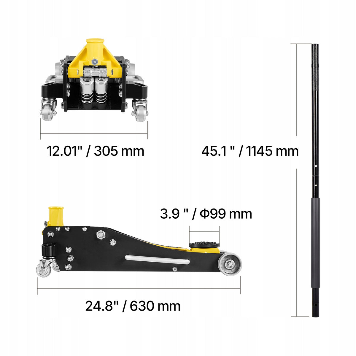 SucceBuy Car Lift Lifting Capacity 2,5T Height 9,5-47,5CM With Wheel 360° Maximum lifting height 475 mm