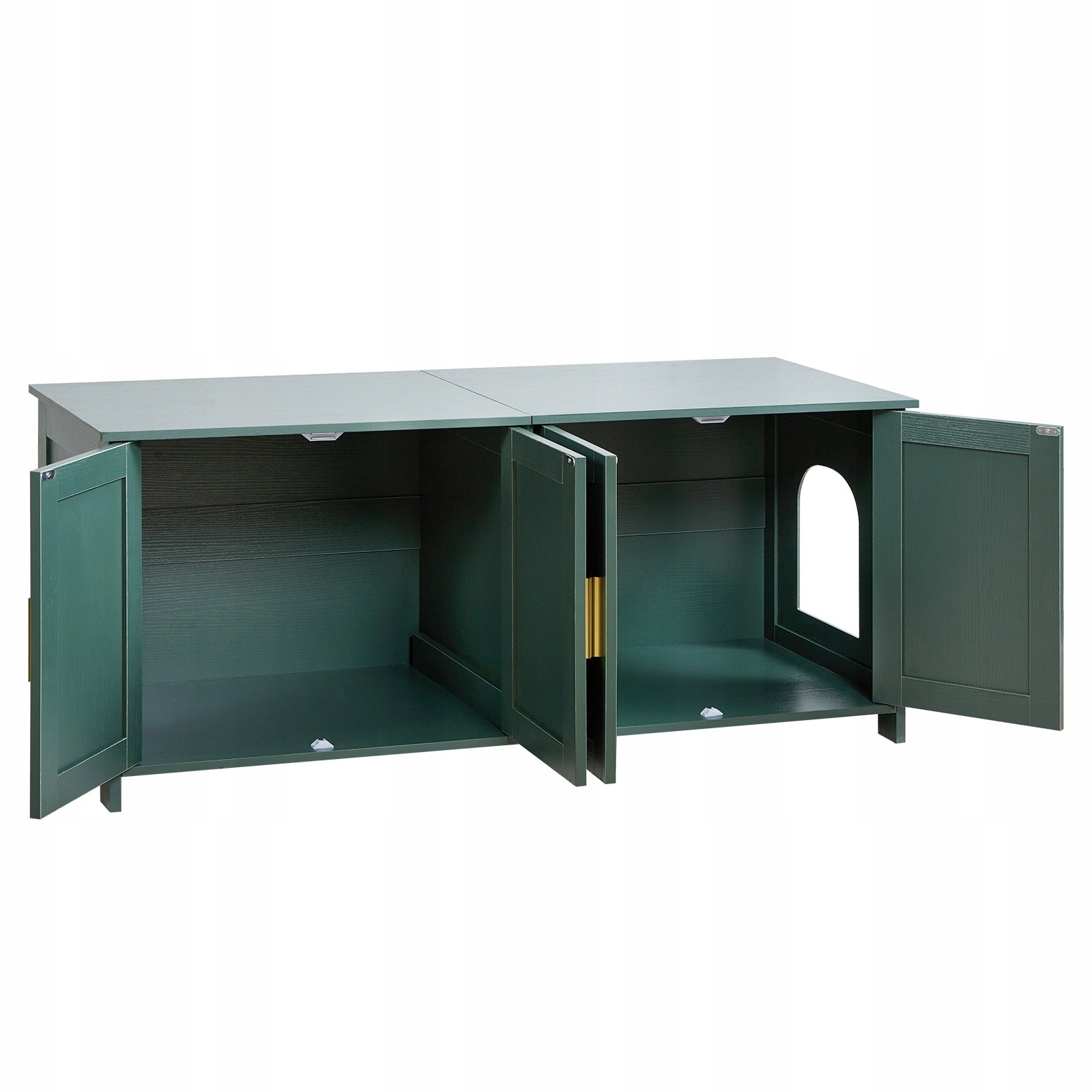 SucceBuy Cat Cuvette Cabinet Wooden 120x45x50CM Green Kind closed litter box