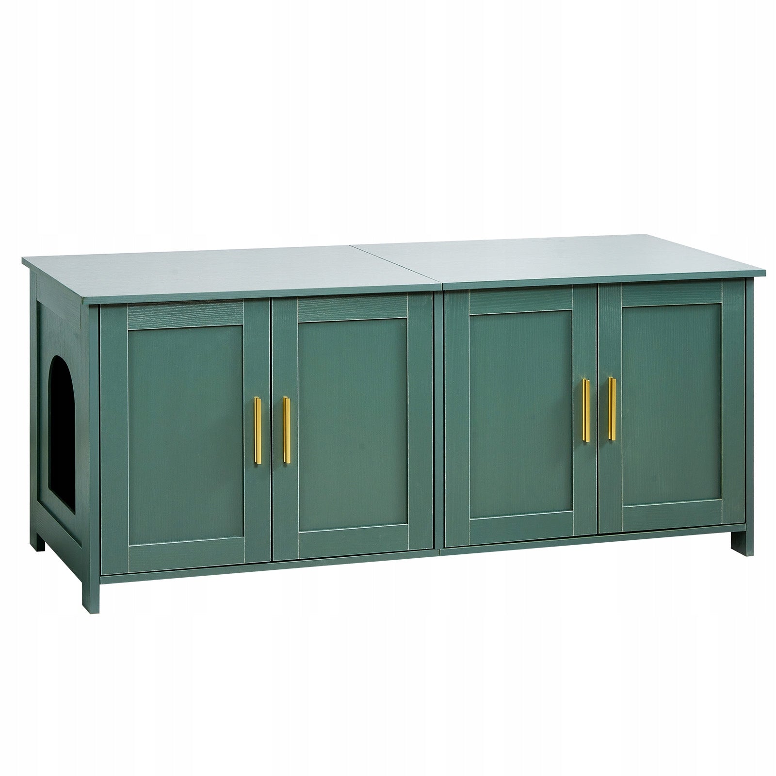 SucceBuy Cat Cuvette Cabinet Wooden 120x45x50CM Green
