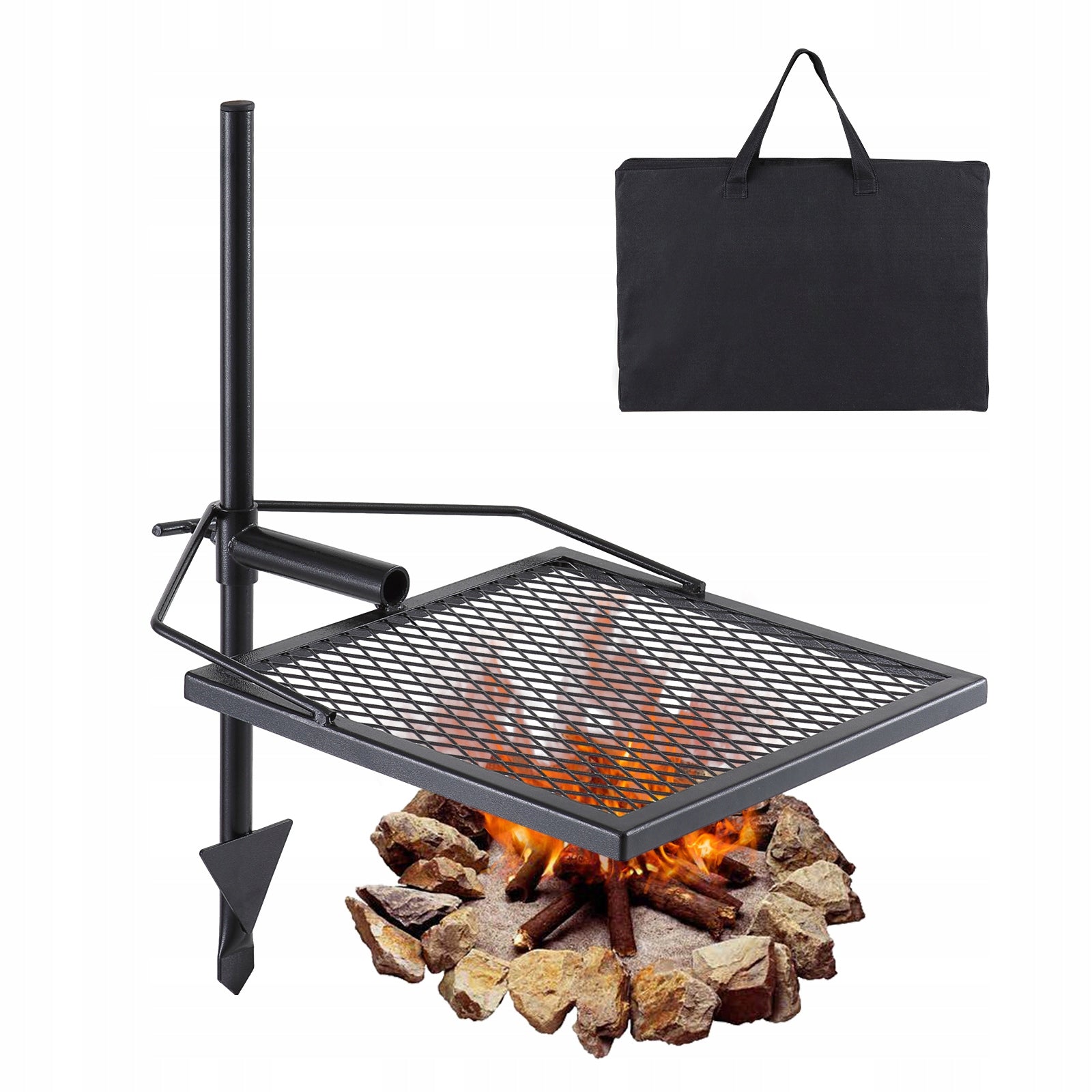 SucceBuy Charcoal Grill Rotary 675x405x710MM Load Capacity 6KG Premium Steel Manufacturer no brand