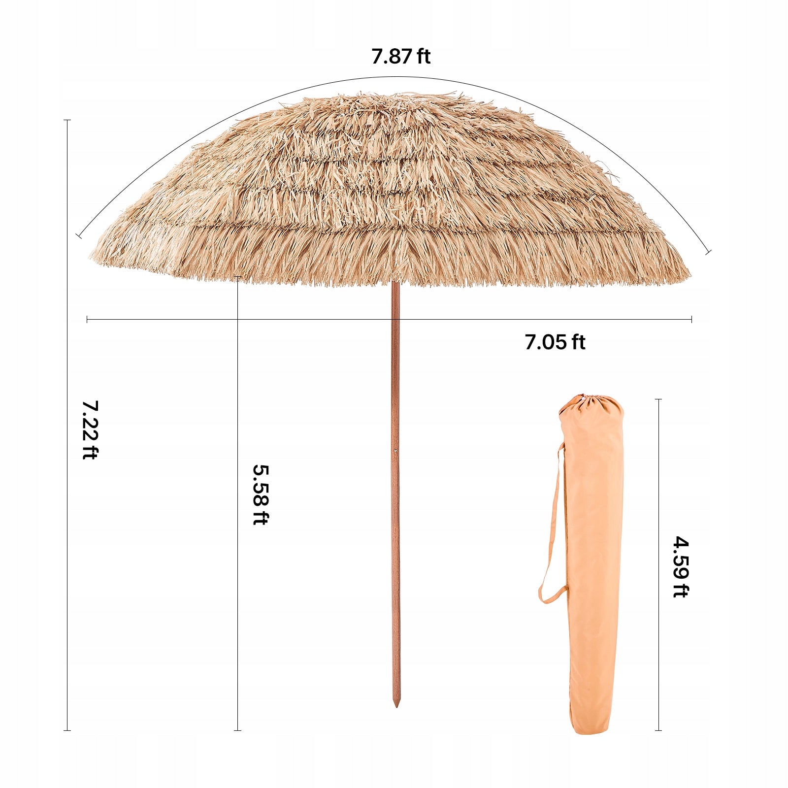 SucceBuy Hawaiian Beach Umbrella 2,4M Sun Resistant Straw Umbrella Manufacturer code DCS8FTKQXJD0RL2P
