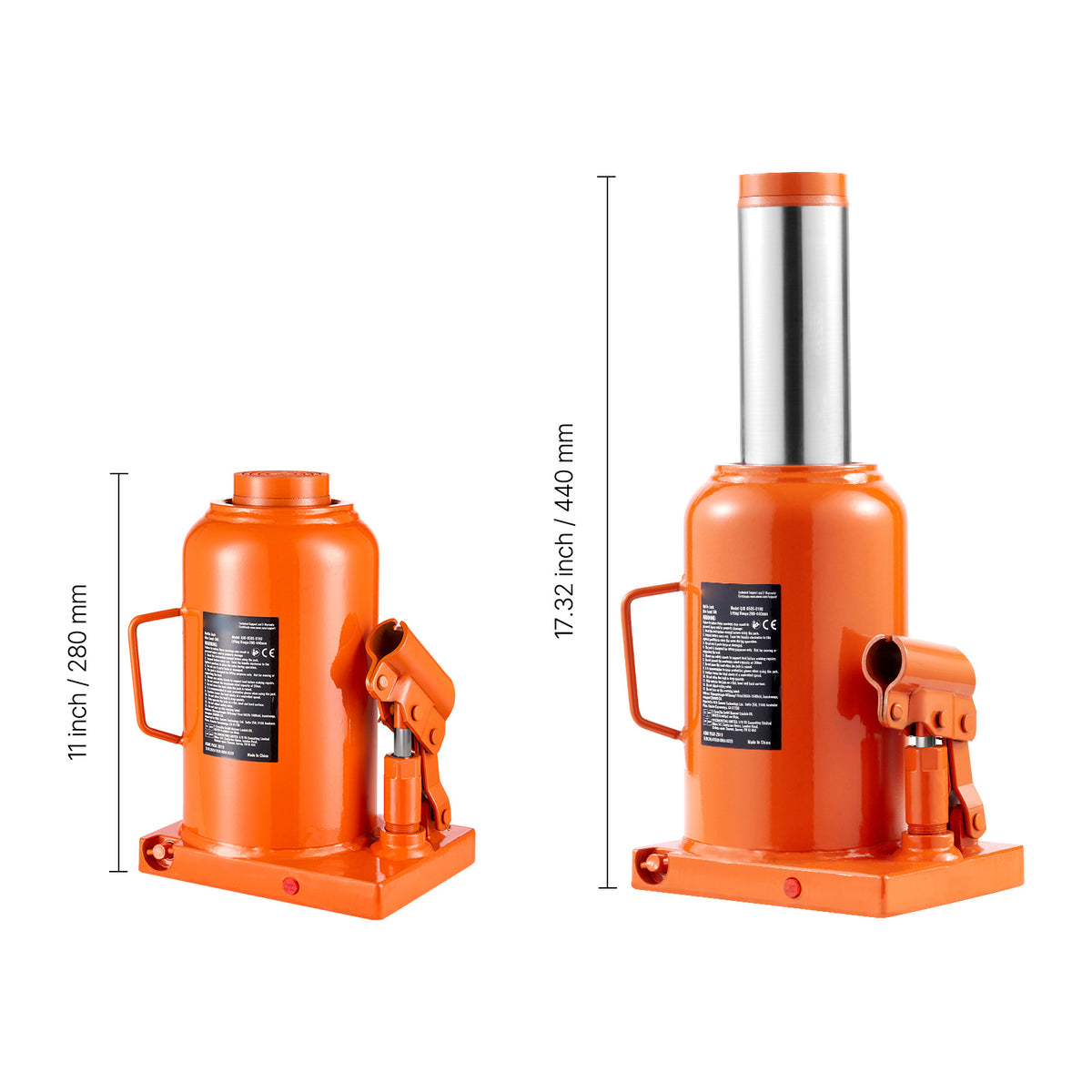 SucceBuy Hydraulic Bottle Lifter Maximum Capacity 50T Maximum lifting height 440 mm