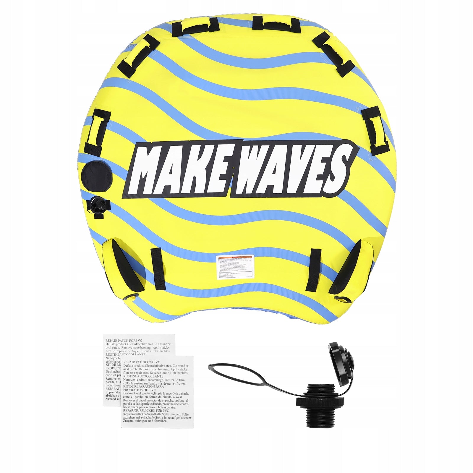 SucceBuy Inflatable Board Mat 1-3 Person Nylon 840D With Bumper Fins