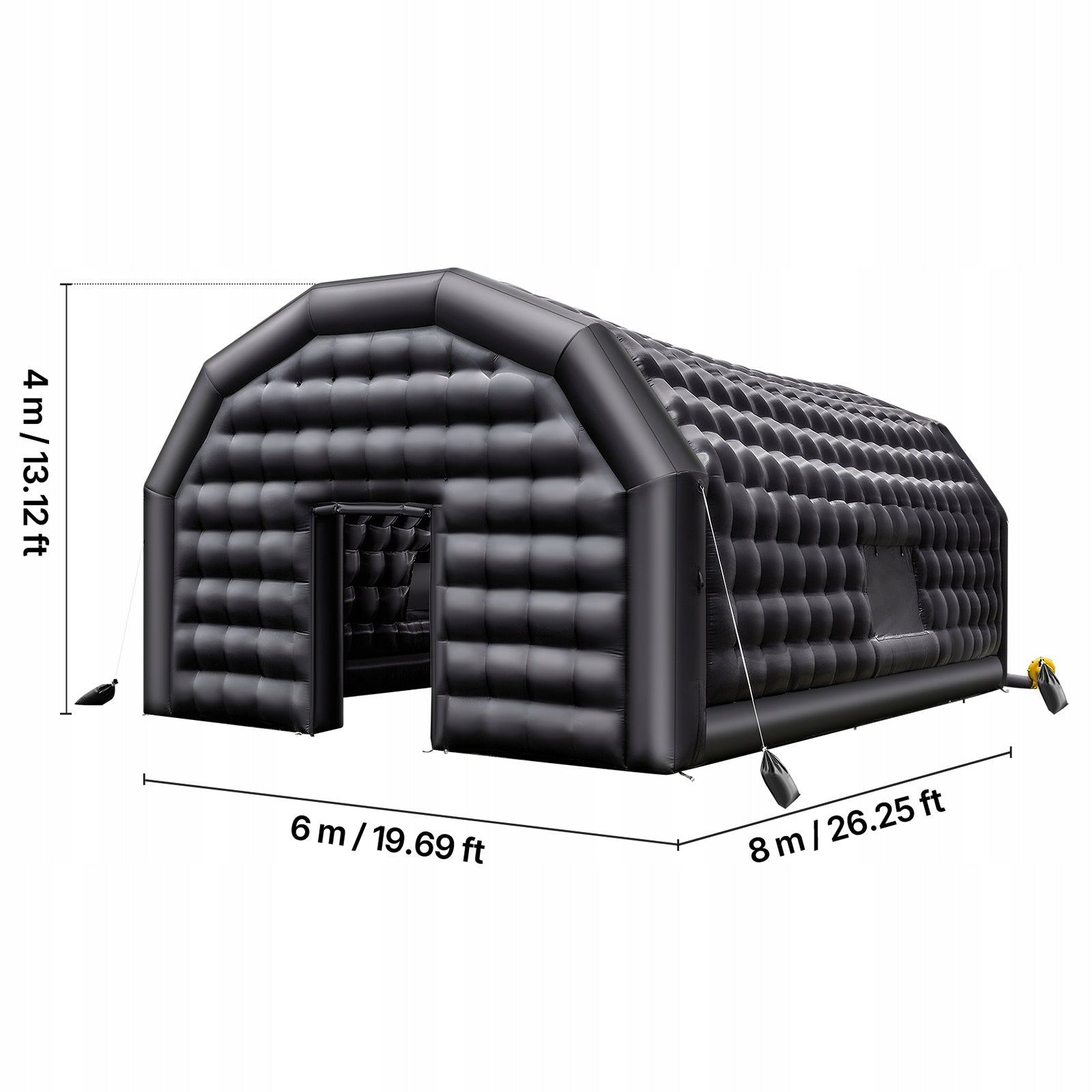 SucceBuy Inflatable Tent Black 8x6x4M With Blower 1100W And 2 Windows Manufacturer code CQJLB864MHSG