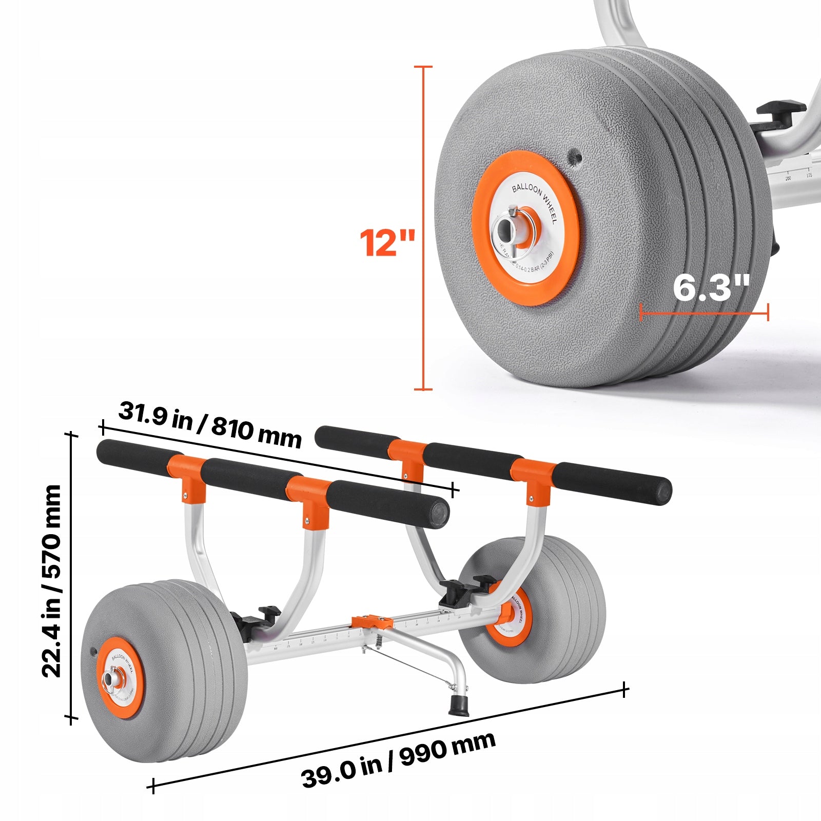 SucceBuy Kayak Trolley Load Capacity 158KG Kayak Transport For Kayak Manufacturer code SPSPHTTC13INF