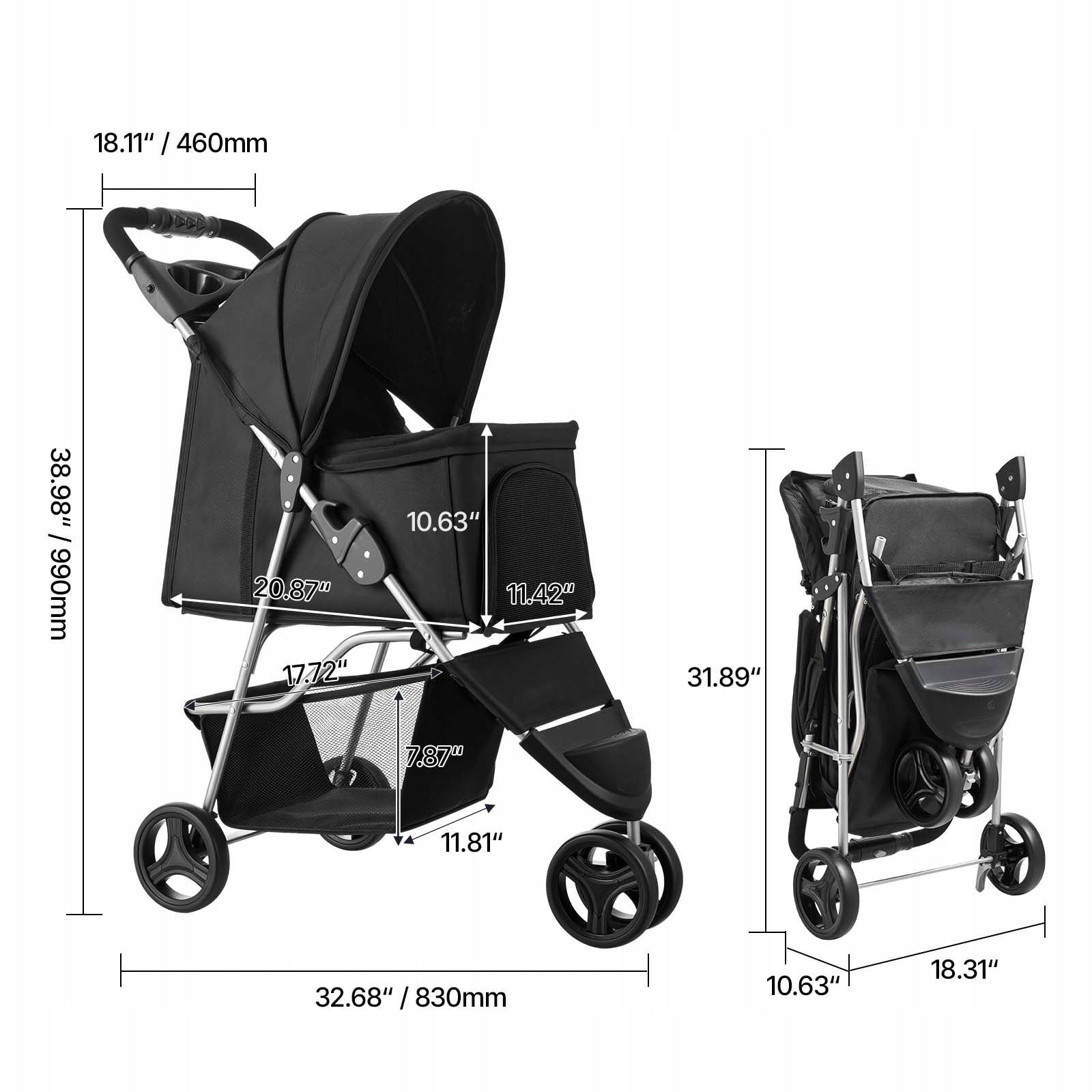SucceBuy Pet Stroller Weight 35 Pounds Tricycle with Network Windows Manufacturer code CWTCCGK3QSHD7T