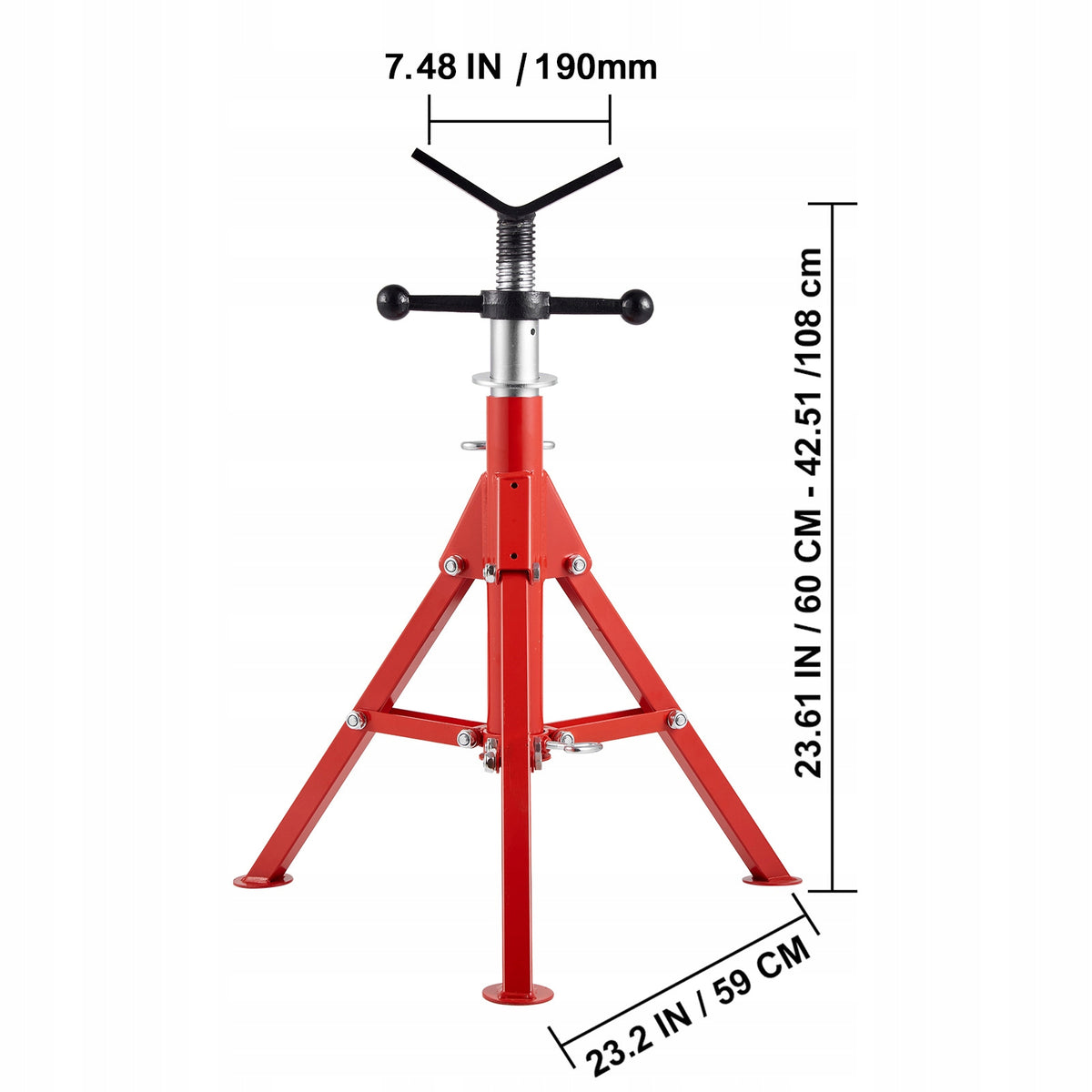 SucceBuy Pipe Racks Head V 24-42" Folding Legs Height Adjustment Manufacturer code GJ1107BGJ-VX0