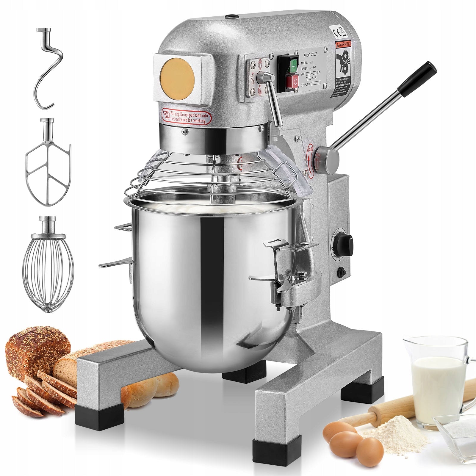 SucceBuy Standing Cake Mixer 10L 467x406x614MM Innovative Design Power rating 550 W