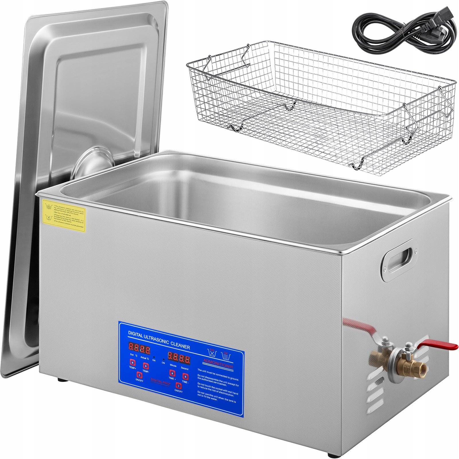 SucceBuy Ultrasonic Cleaner 22L 480W Adjustable Time Temperature SUS304