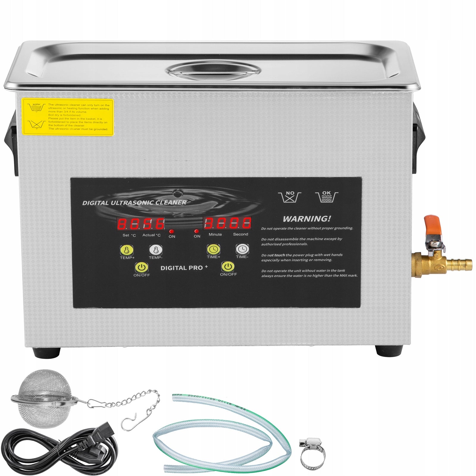 SucceBuy Ultrasonic Cleaner 6L 400W 40KHz Stainless Steel 304