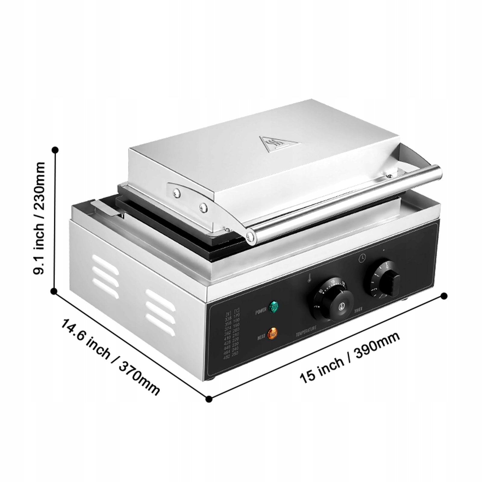 SucceBuy Waffle Iron 6 Pcs 1500W Silver At Home Kitchen Party Itp Power rating 1700 W