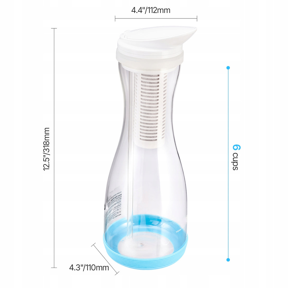 SucceBuy Water Filter Jug 6 Glasses 800L Water Filtration System Manufacturer code SHXLSGBSBL13