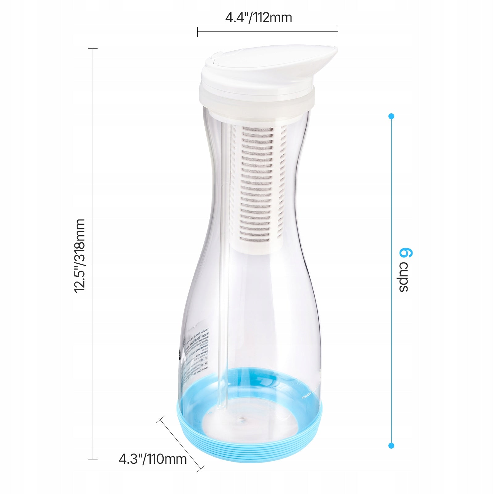 SucceBuy Water Filter Jug 6 Glasses 800L Water Filtration System Manufacturer code SHXLSGBSBL13