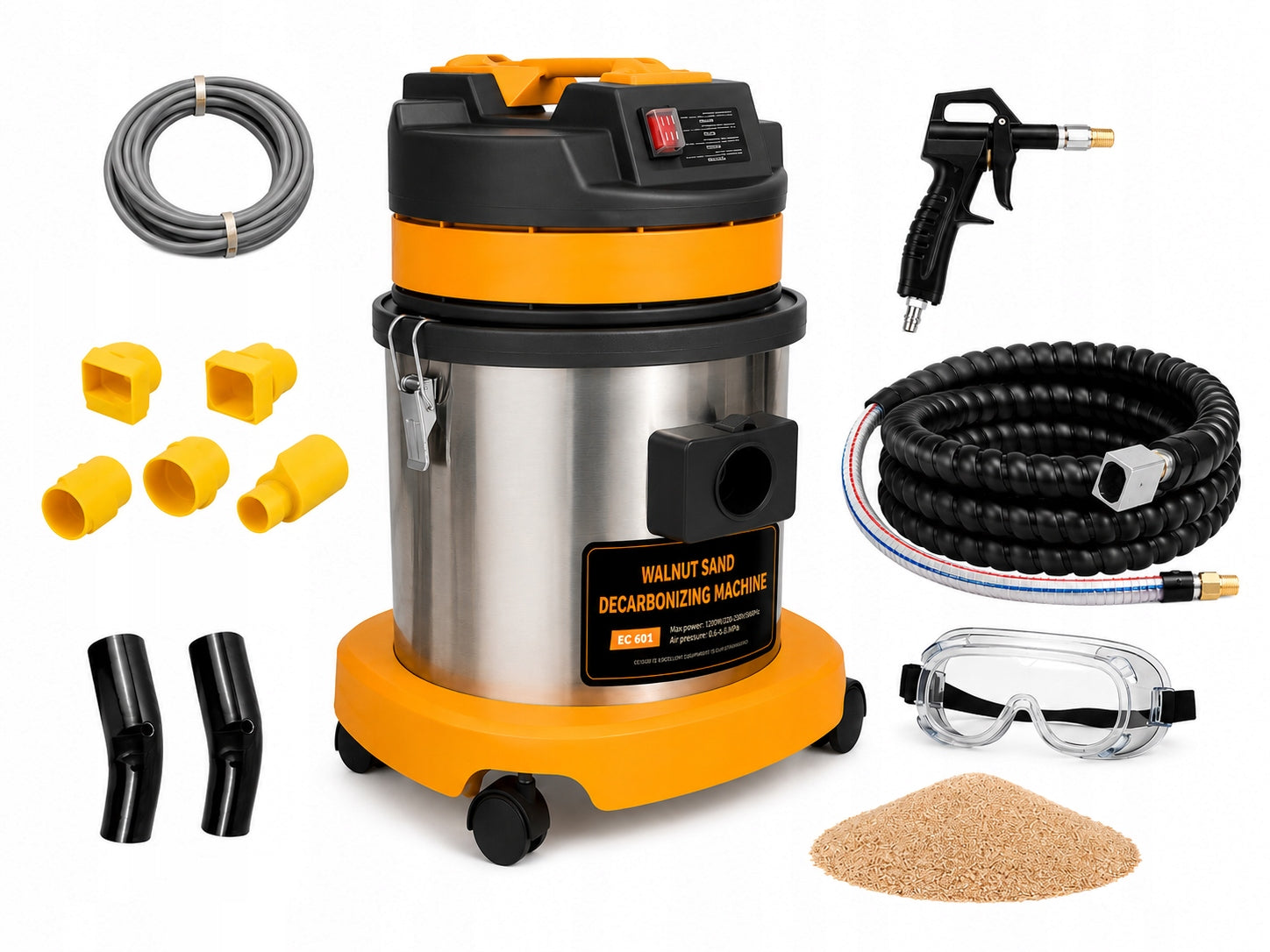 Suction Valve Cleaning Sandblaster + 2kg Abrasive Walnut
