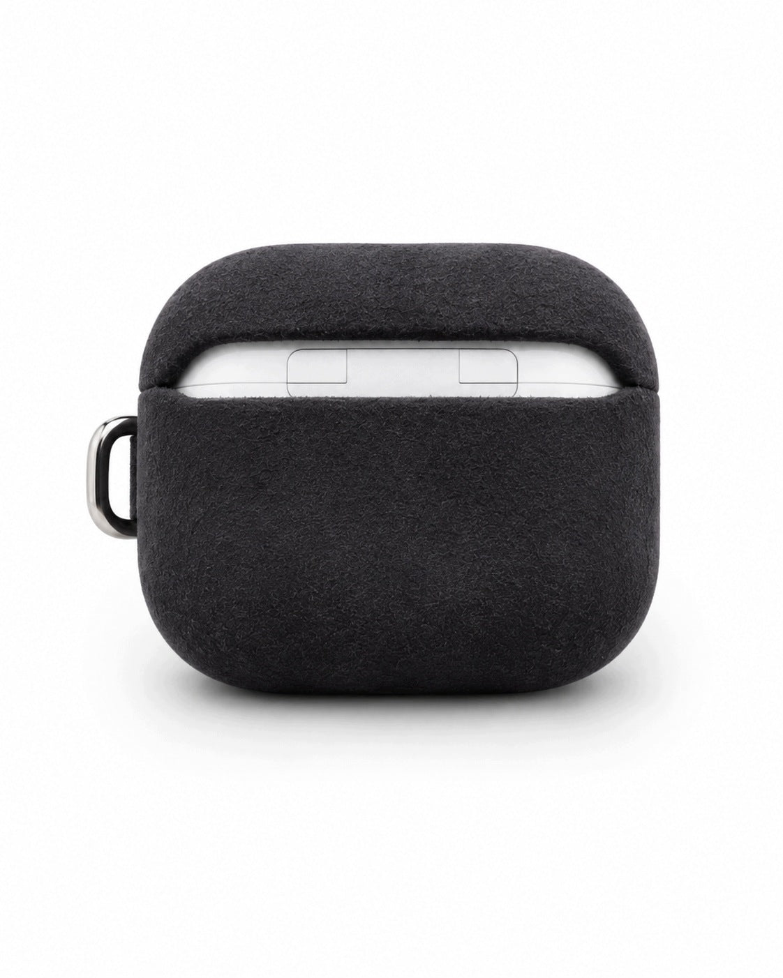 Suede Protective Airpods 4 gen PREMIUM CASE Black PENDANT Manufacturer code Etui Zamszowe Airpods 4 generacji