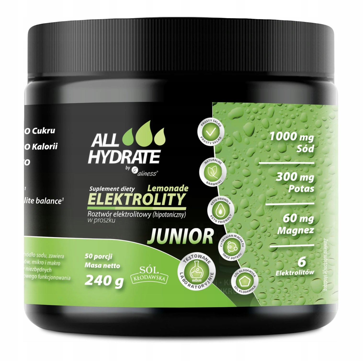 Sugar Free Electrolytes Allhydrate Junior Lemonade For Children 50 Servings Medical device no
