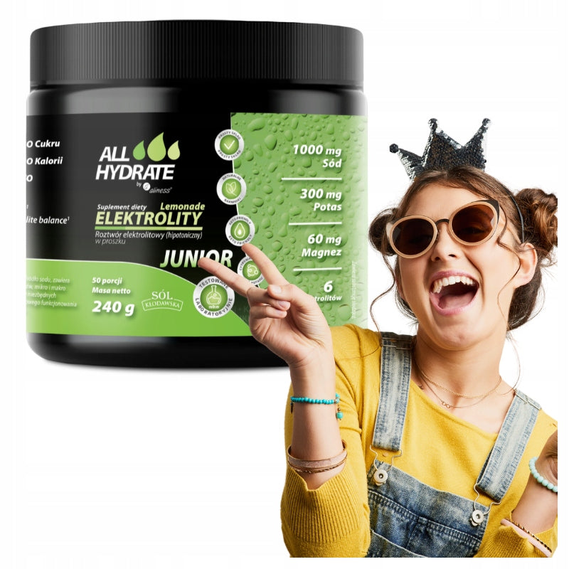 Sugar Free Electrolytes Allhydrate Junior Lemonade For Children 50 Servings
