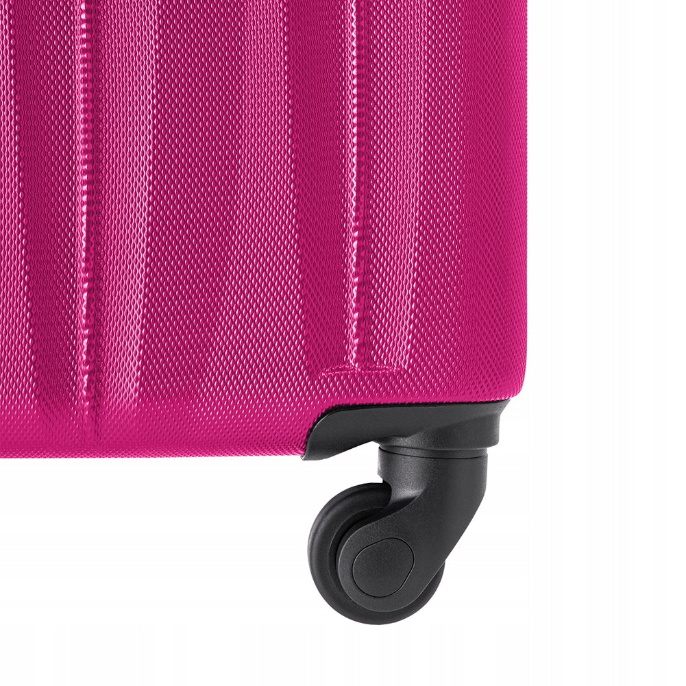 Suitcase Medium Travel On Wheels ABS Hard PUCCINI Pink ABS021B-3A Width (longer edge) 45 cm