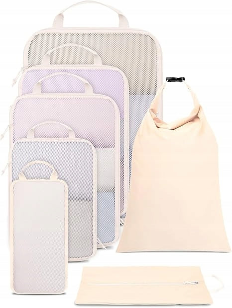 Suitcase Organizer, Packing Cubes, Compression, 7 Pieces,