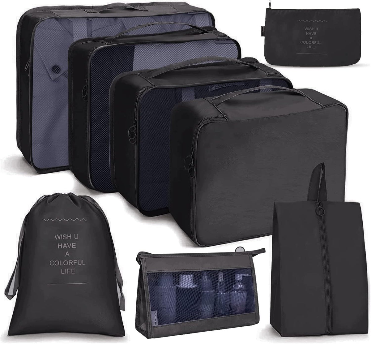 Suitcase Organizers 8 Pieces Clothes Packing Cubes