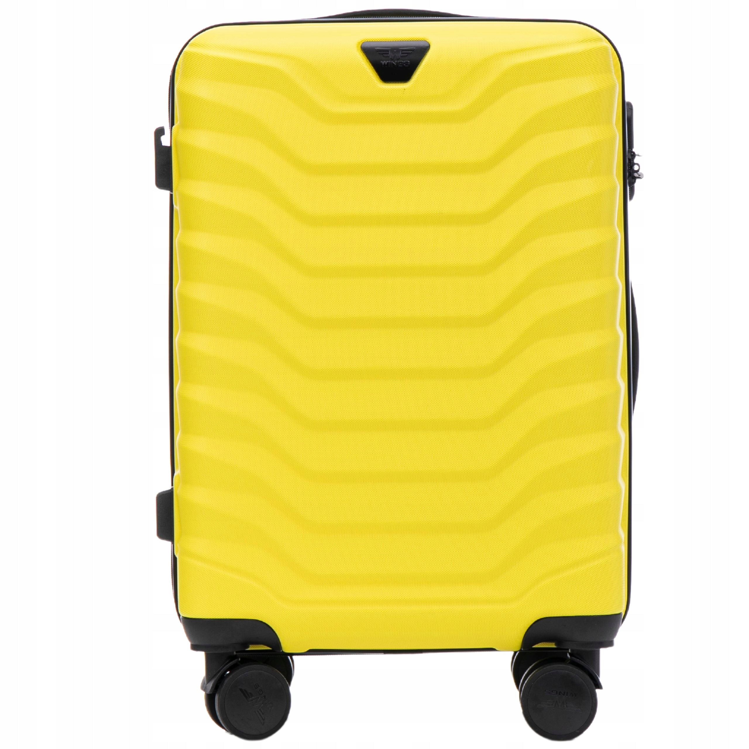 Suitcase SMALL cabin WINGS Travel luggage on 4 wheels with ABS hard Manufacturer code PEA01-S-YELLOW