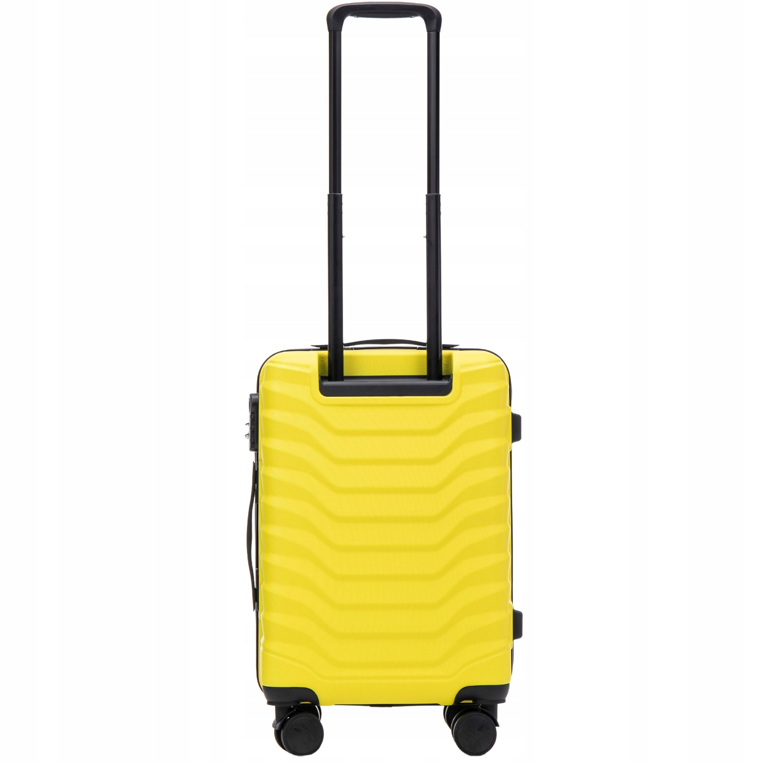 Suitcase SMALL cabin WINGS Travel luggage on 4 wheels with ABS hard Model PEA01-S-YELLOW