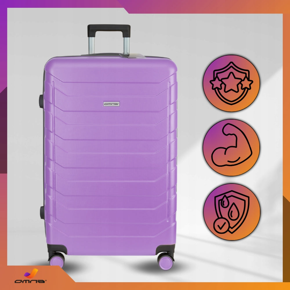 Suitcase large travel sturdy bag luggage trunk light wheels airplane 94L Brand Omna