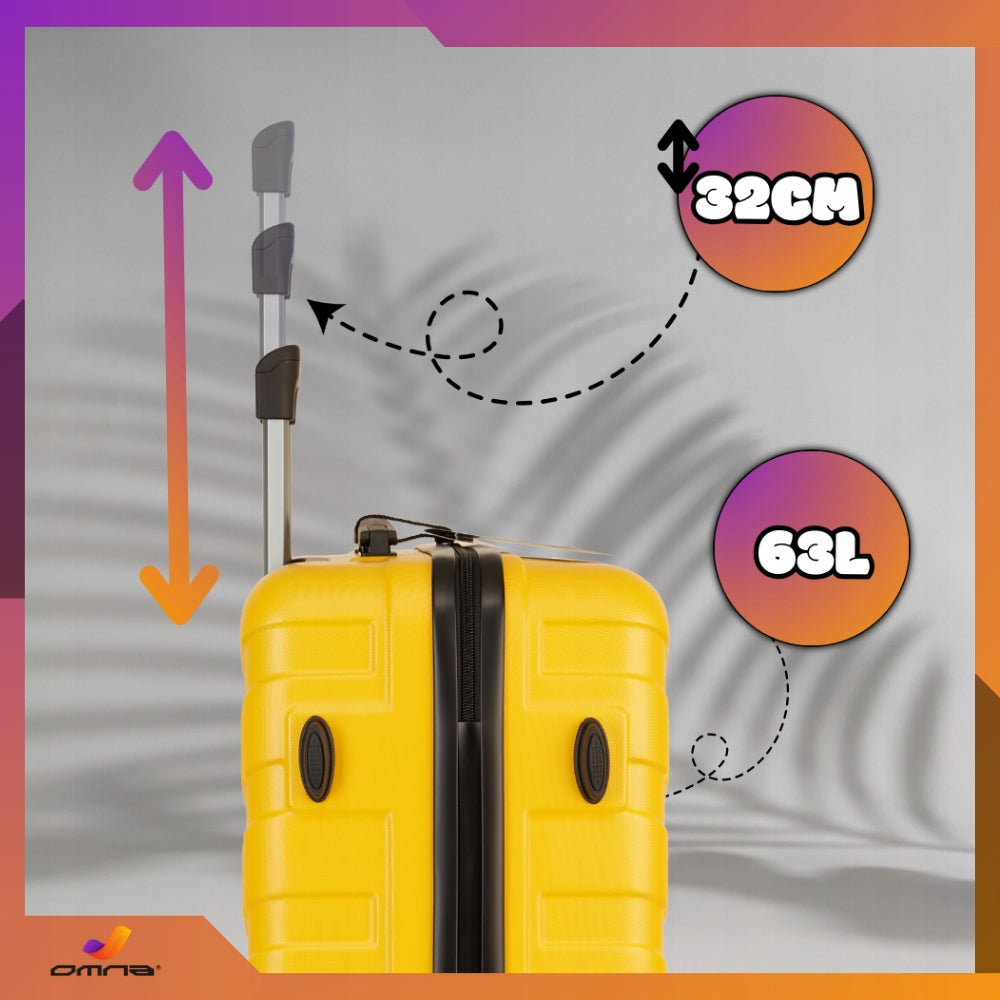 Suitcase medium travel sturdy bag luggage trunk light wheels airplane 63L Manufacturer code ARIZONA