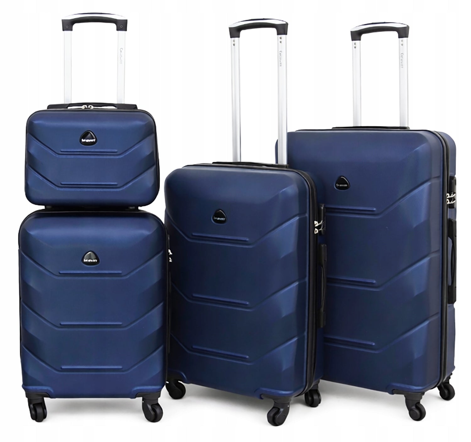 Suitcase set 4in1 Gravitt 955 ABS large medium small trunk luggage on wheels