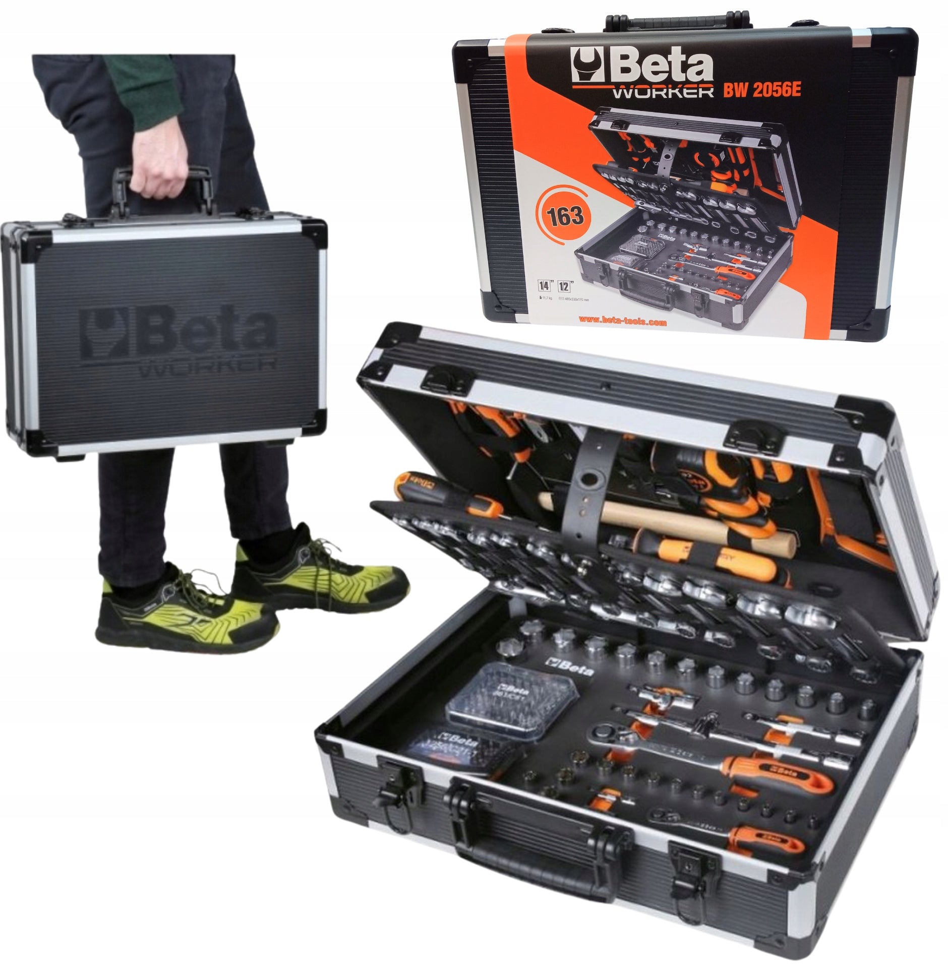 Suitcase with equipment tool set 163pcs Beta Worker 2056E