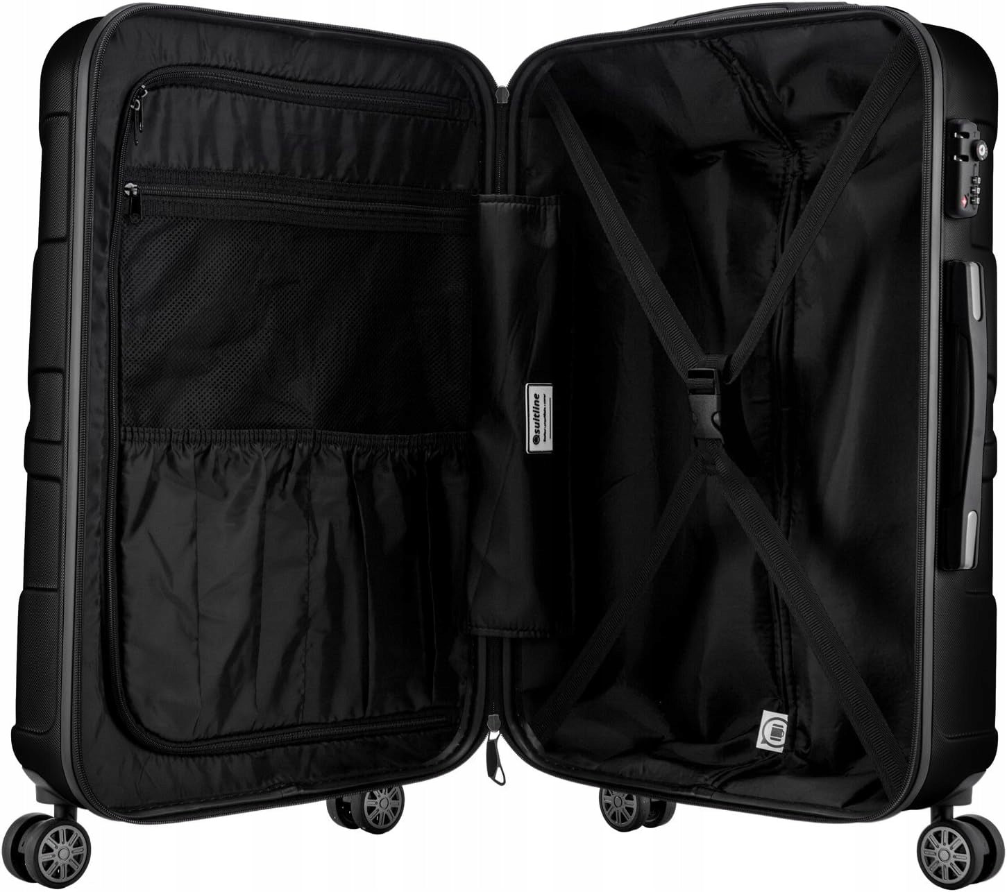 Suitline Handheld Suitcase on Studs 34 l Black Hard Cabin Depth (shorter edge) 20 cm