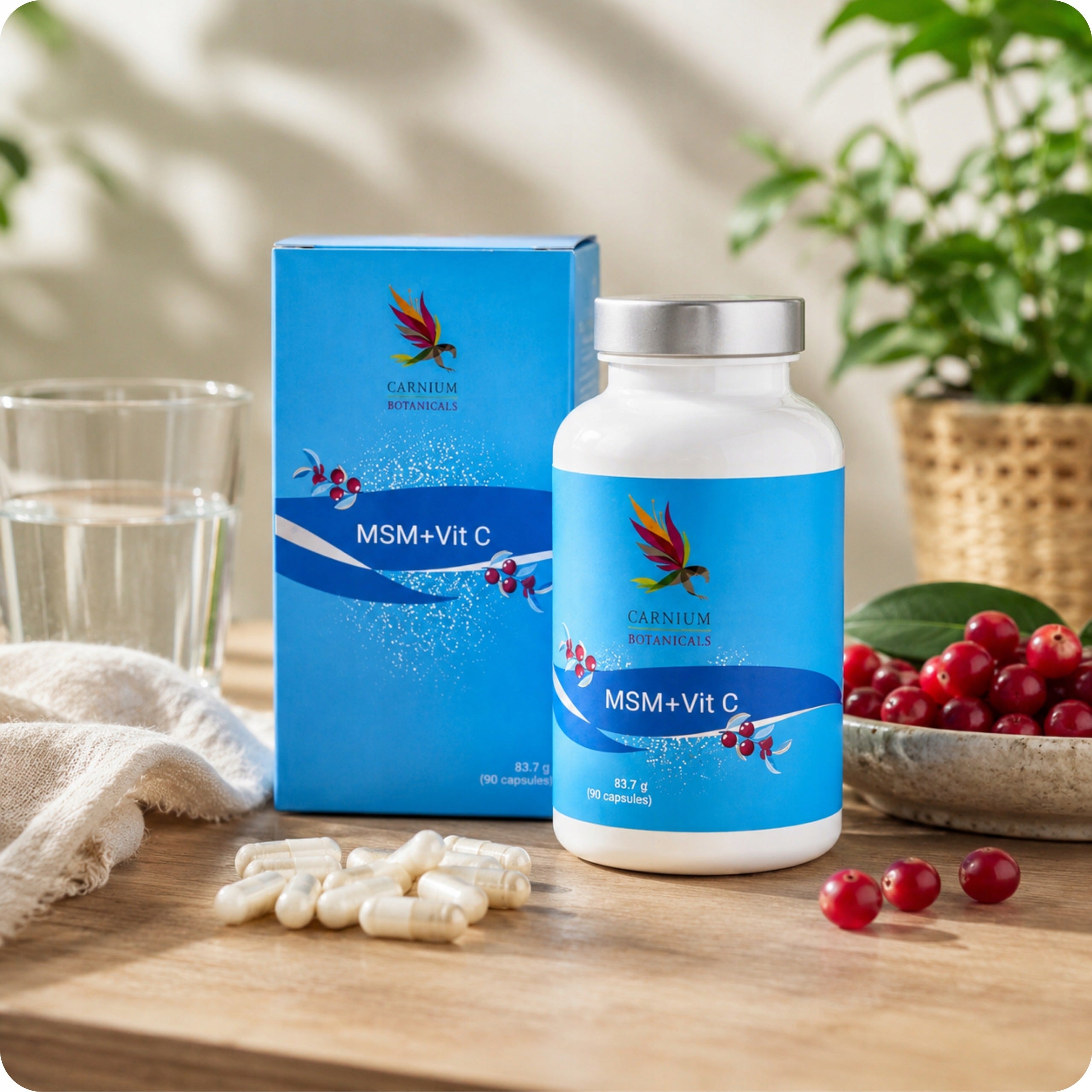 Sulfur Organic Pain Joint Inflammation Muscle Improvement Movement MSM Wit C 2 Pcs Packaging status original