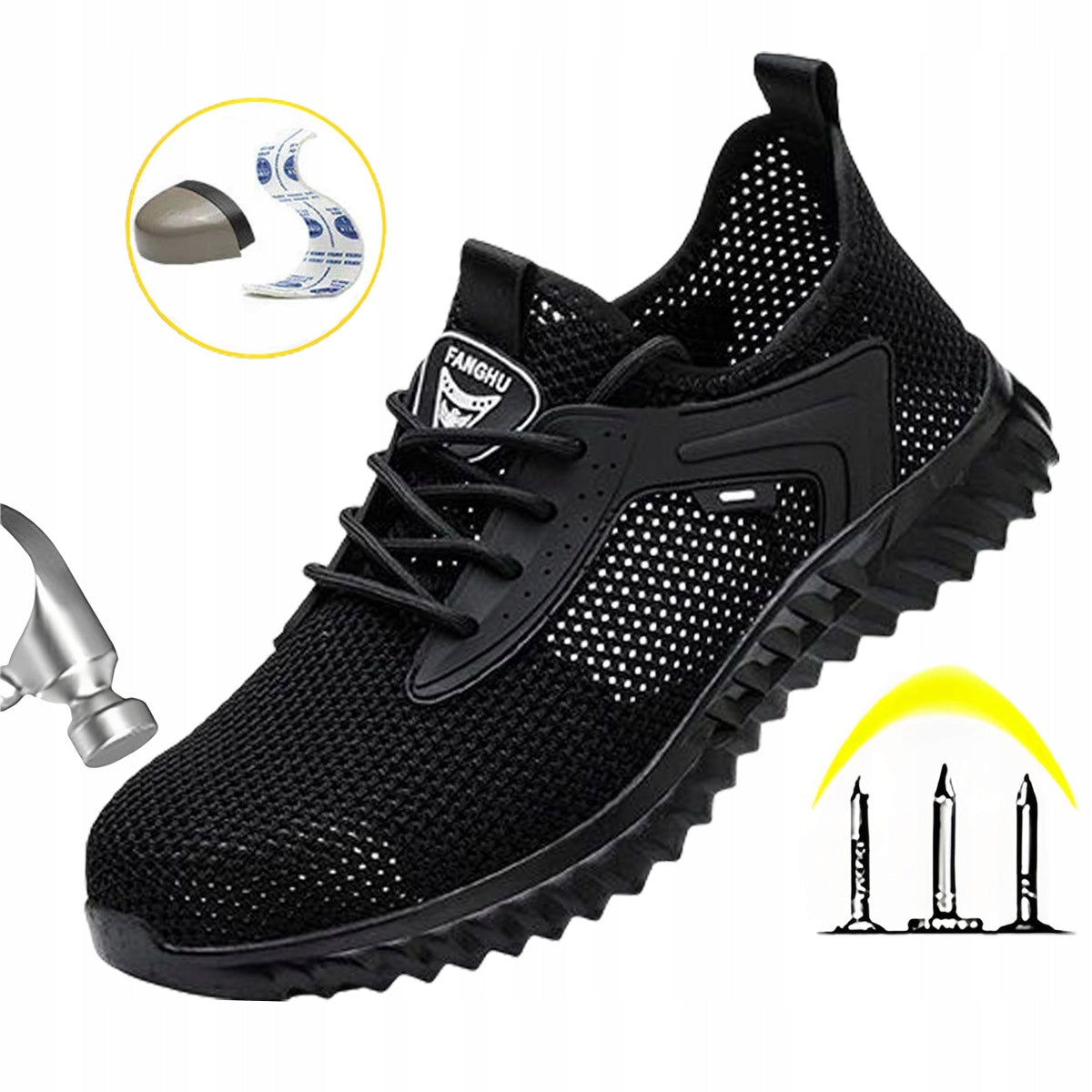 Summer Lightweight Breathable Protective Work Shoes OHS Sports Shoes