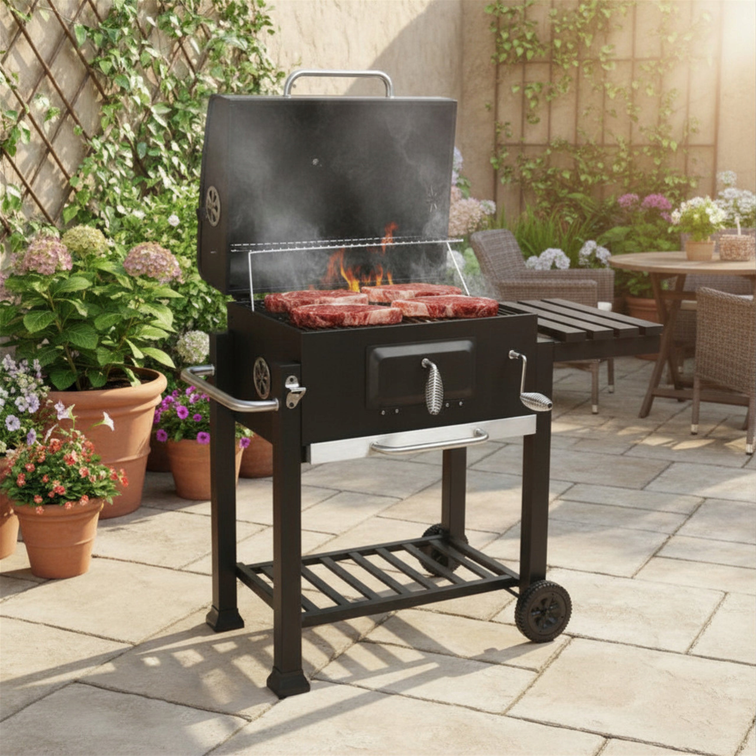 Summer Season Hit Aga CHARCOAL GRILL Garden Cover Ashtray Large Grate length 57.2 cm