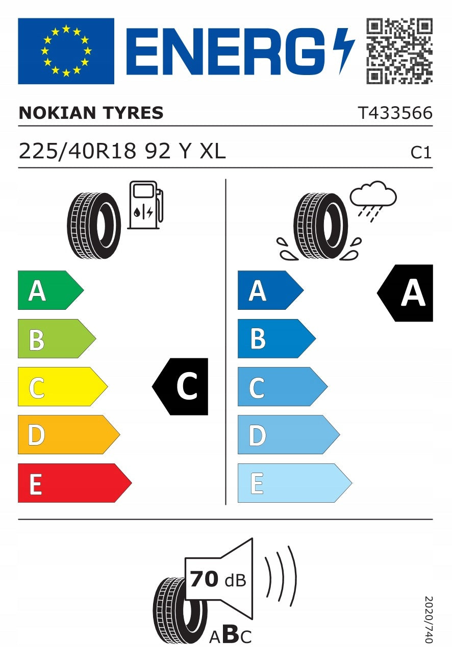 Summer tyre 225/40R18 Nokian Tyres Powerproof 2 XL FR Number of tires offered 2 pcs.