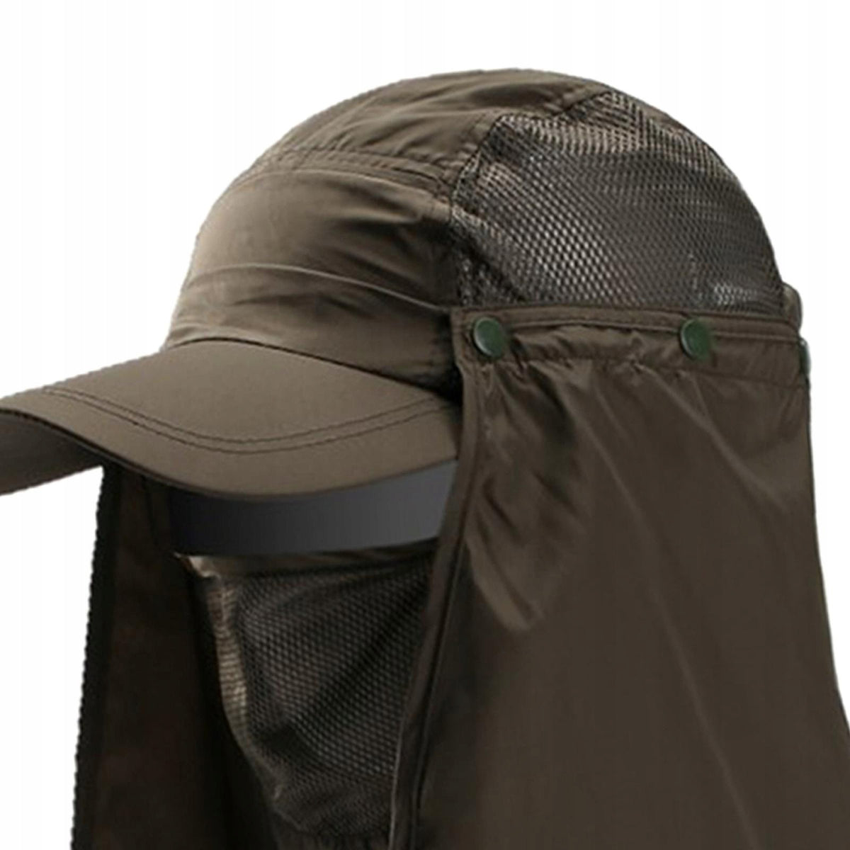 Sun Hat with Neck Protection, Breathable, Dustproof, Baseball Cap, Green Color white