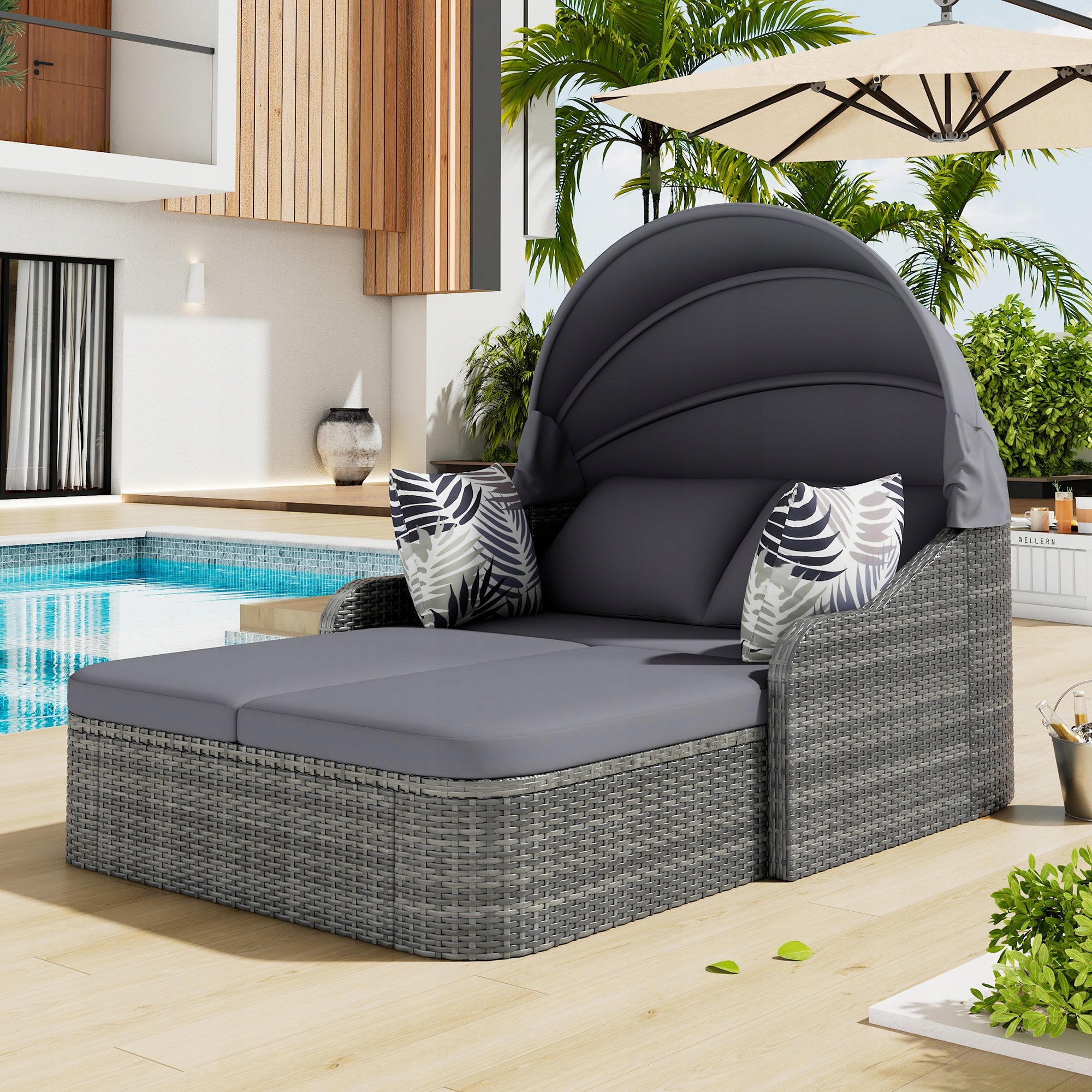 Sun Island Garden Recreational Chair Double Seat Rattan PE