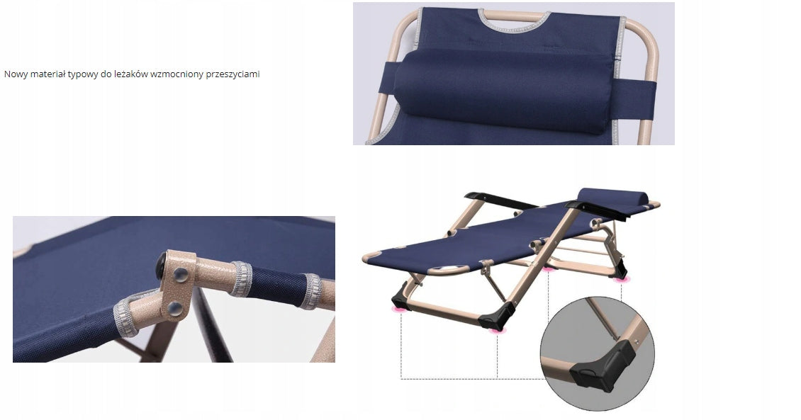 Sun Lounger Garden Chair ELEGANT FOLDING REINFORCED Kind sunbed